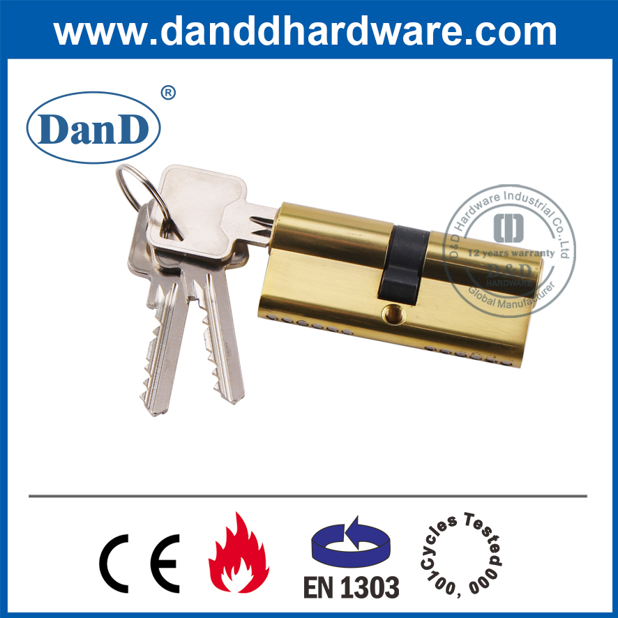 最佳EN1303抛光黄铜型材双锁缸-DDLC003