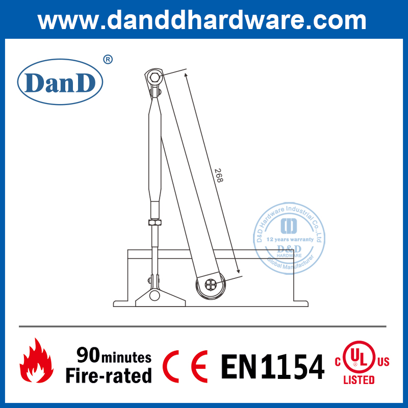 CE EN1154铝制调整弹簧加载火门靠近DDDC015